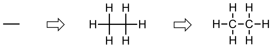 Reducing alkane structures to lines
