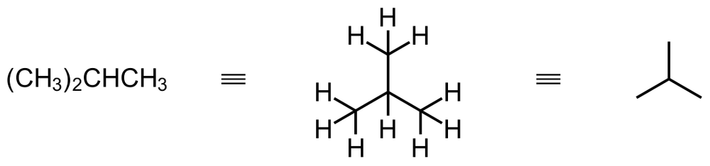 Branched alkanes reduced to bond-line structures